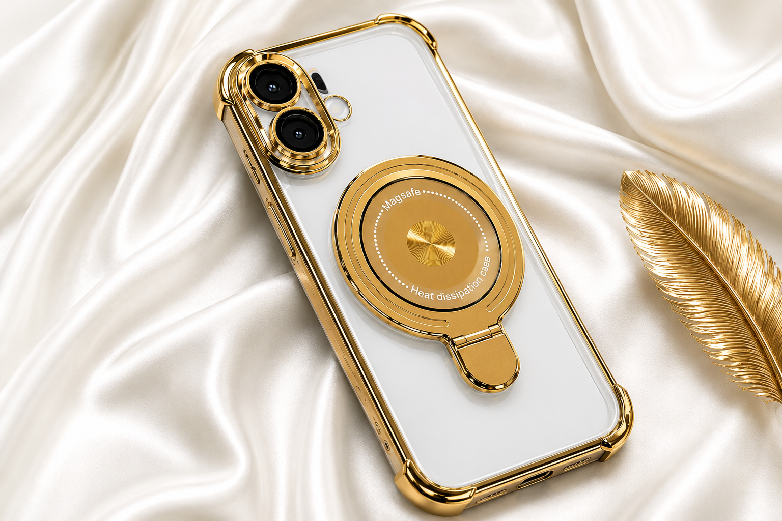 Premium transparent gold mobile cover