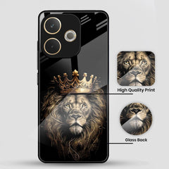 Oppo A5 Pro 5G Premium Acrylic Shockproof Glass Back Case (Crowned Lion)