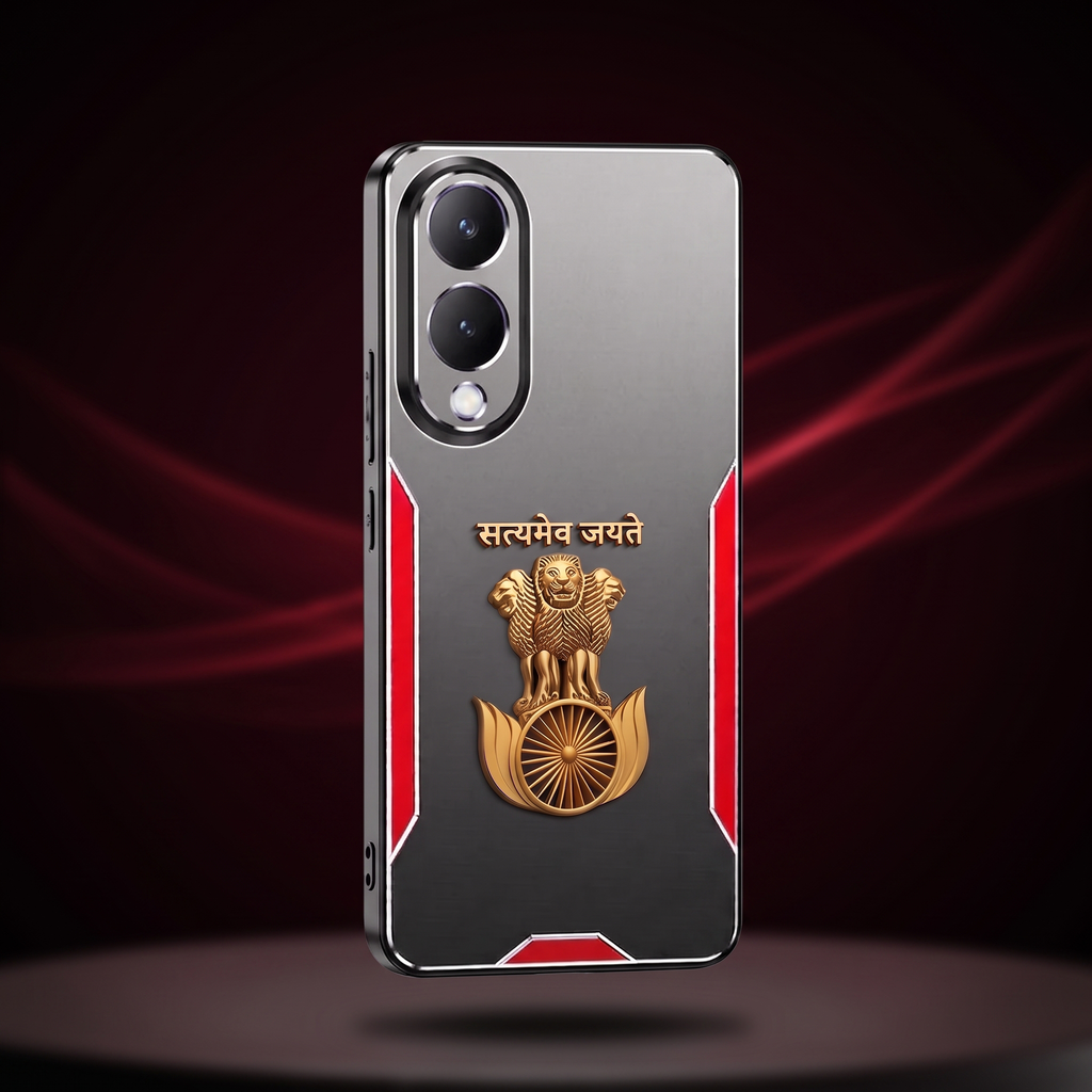 Vivo Y28 5G Satyamev Jayate 3D Metal Aluminium Back Case