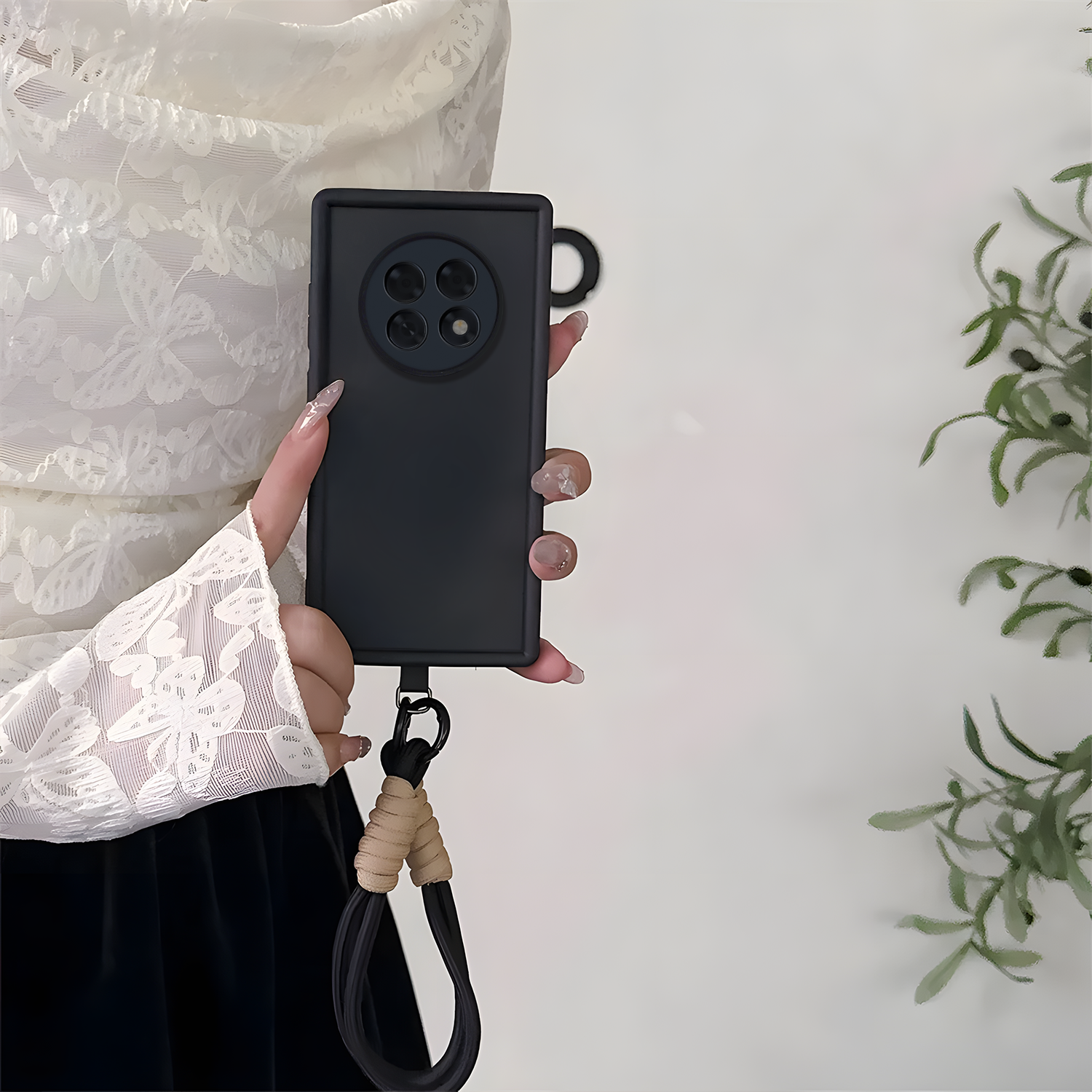 Oppo F31 Pro Plus 5G Luxury Silicone Matte Case with Wrist Strap