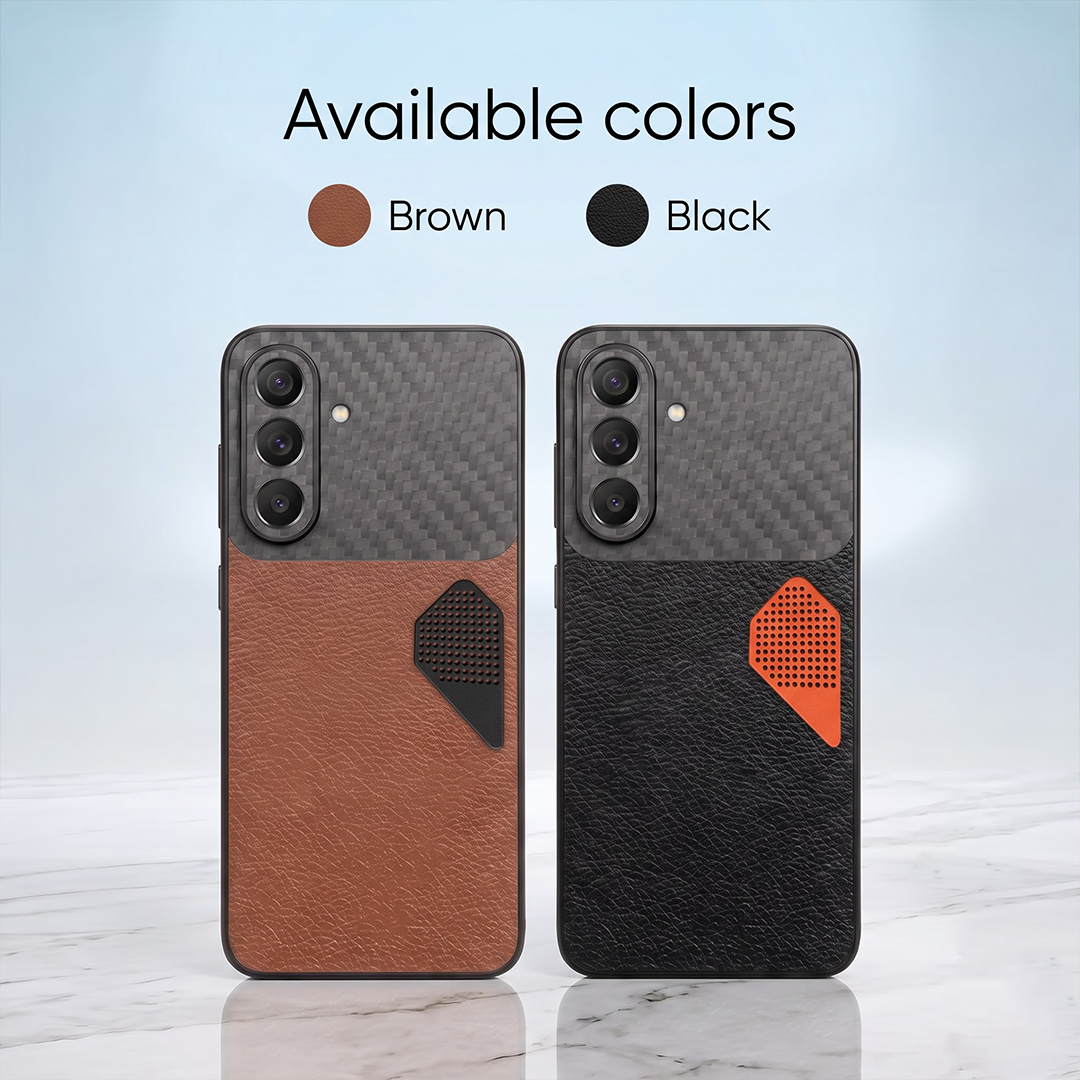 Samsung Galaxy A37 5G Carbon Fiber Heat Dissipation Leather Hybrid Phone Case