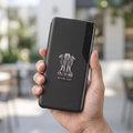 Vivo Y28 5G Metal Emblem Satyamev Jayate Half Window Leather Flip Case
