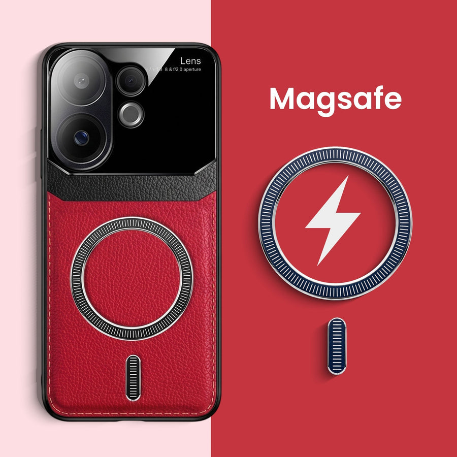 Vivo V60 5G Premium Magsafe Magnetic Leather Lens Protective Case