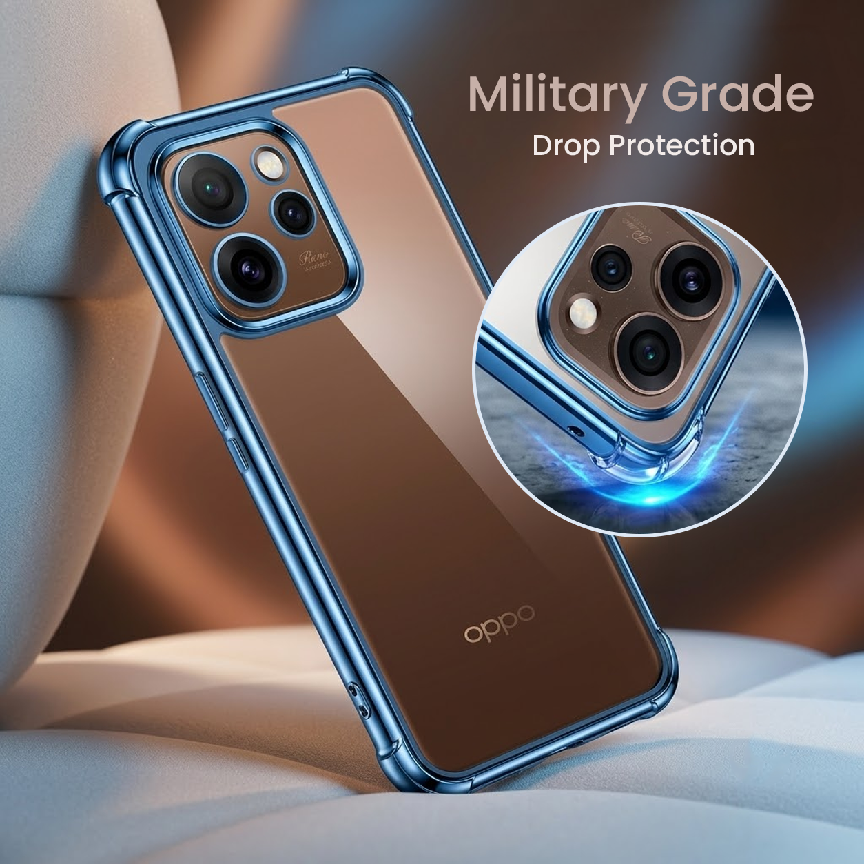 Oppo Reno 15 Pro Mini 5G Anti-Yellow Electroplating Transparent Airbags Case