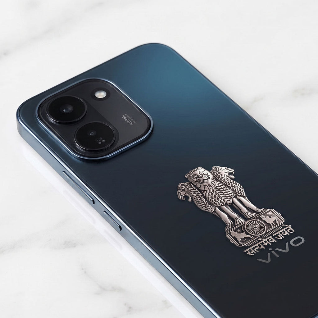Vivo Y600 Turbo 5G Compatible Satyamev Jayate 3D Metal Emblem Sticker