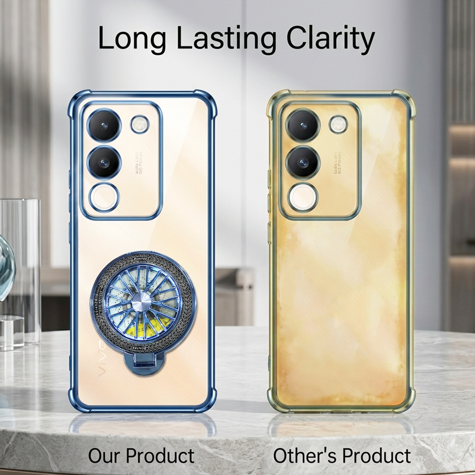 Vivo Y200 5G Premium Stress Buster Wheel Rotating Shockproof Airbags Case
