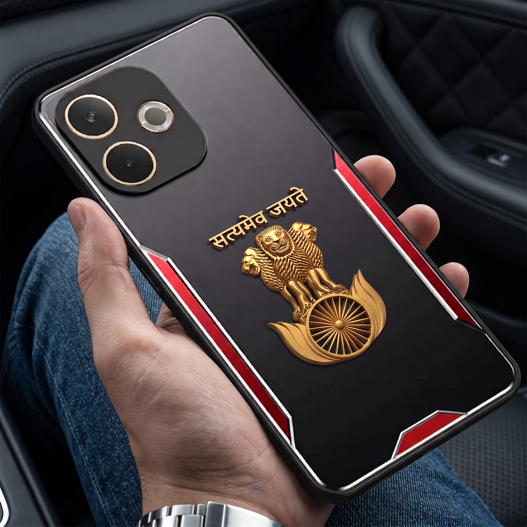 Oppo A5 Pro 5G Satyamev Jayate 3D Metal Aluminium Back Case