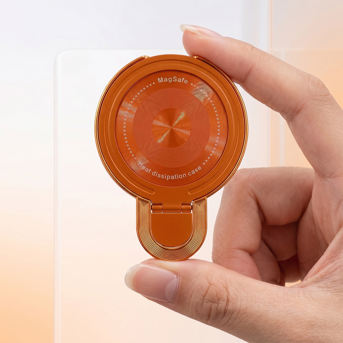 Vivo V70 FE 5G Invincible Bracket Ring Stand Airbag Cosmic Orange Case