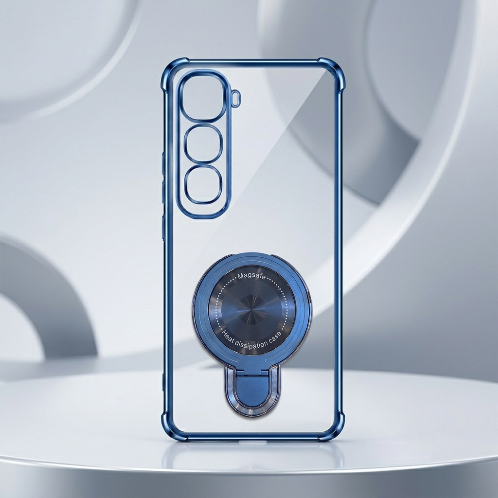 Vivo Y400 Pro 5G Luxury Four Corner Invincible Bracket Ring Stand Case