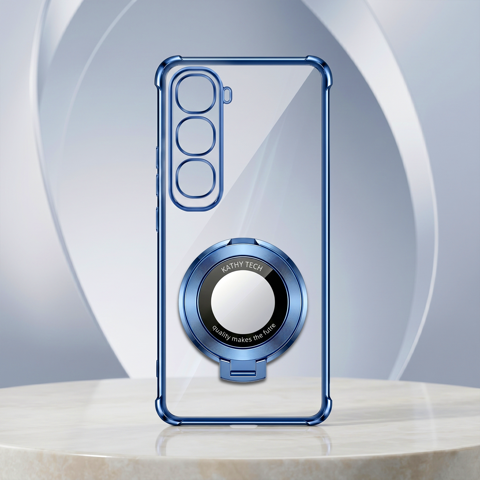 Vivo Y400 Pro 5G Original Luxury Magnifier Ring Stand Shockproof Airbags Corner Case