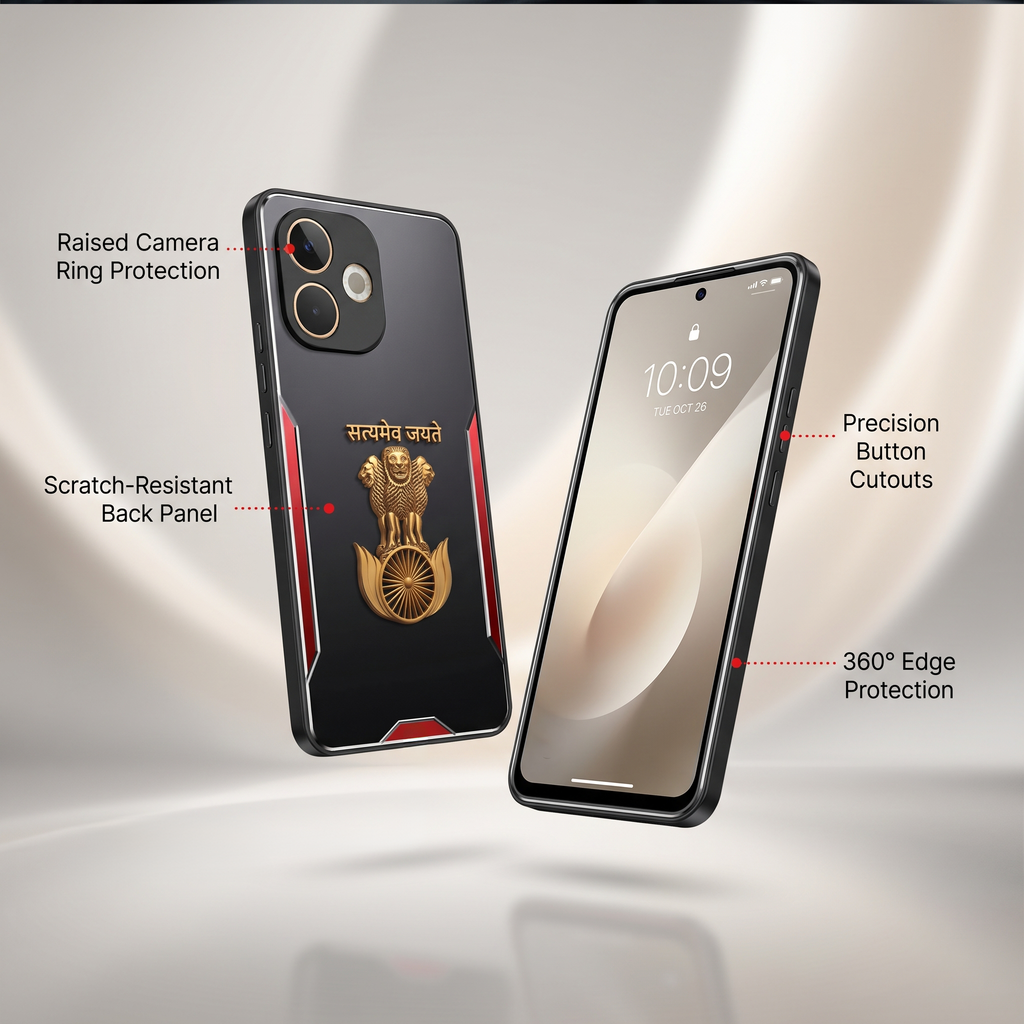 Oppo A5 Pro 5G Satyamev Jayate 3D Metal Aluminium Back Case