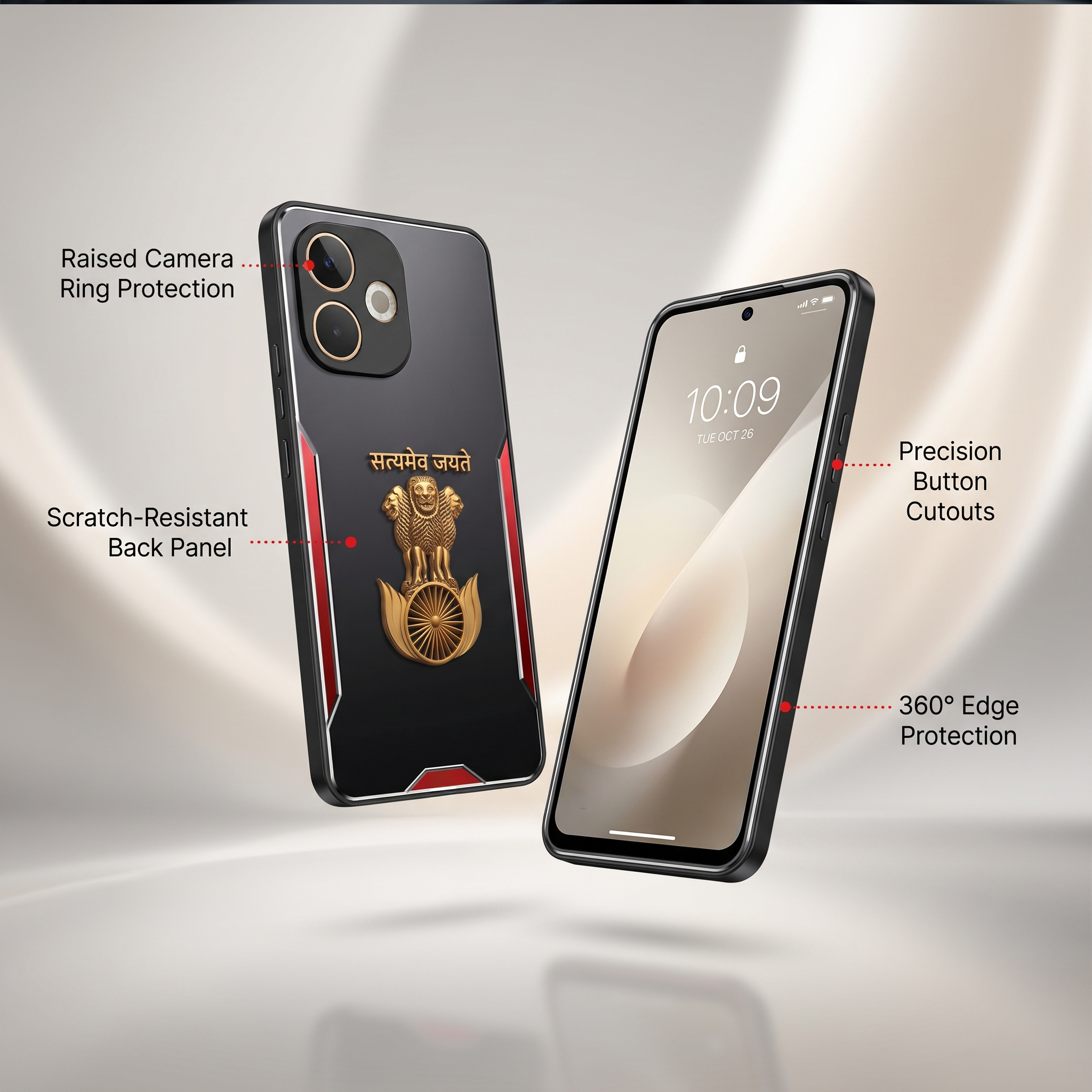 Oppo A5 Pro 5G Satyamev Jayate 3D Metal Aluminium Back Case