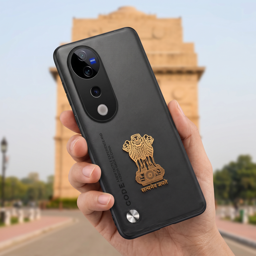 Vivo V40 Pro 5G Satyamev Jayate Vegan Leather Back Case