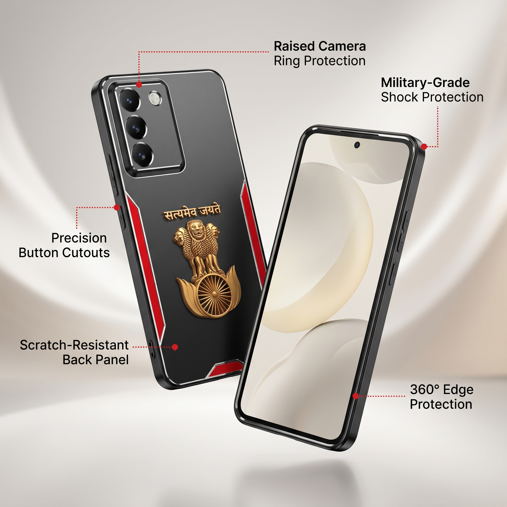 Vivo Y200e 5G Satyamev Jayate 3D Metal Aluminium Back Case