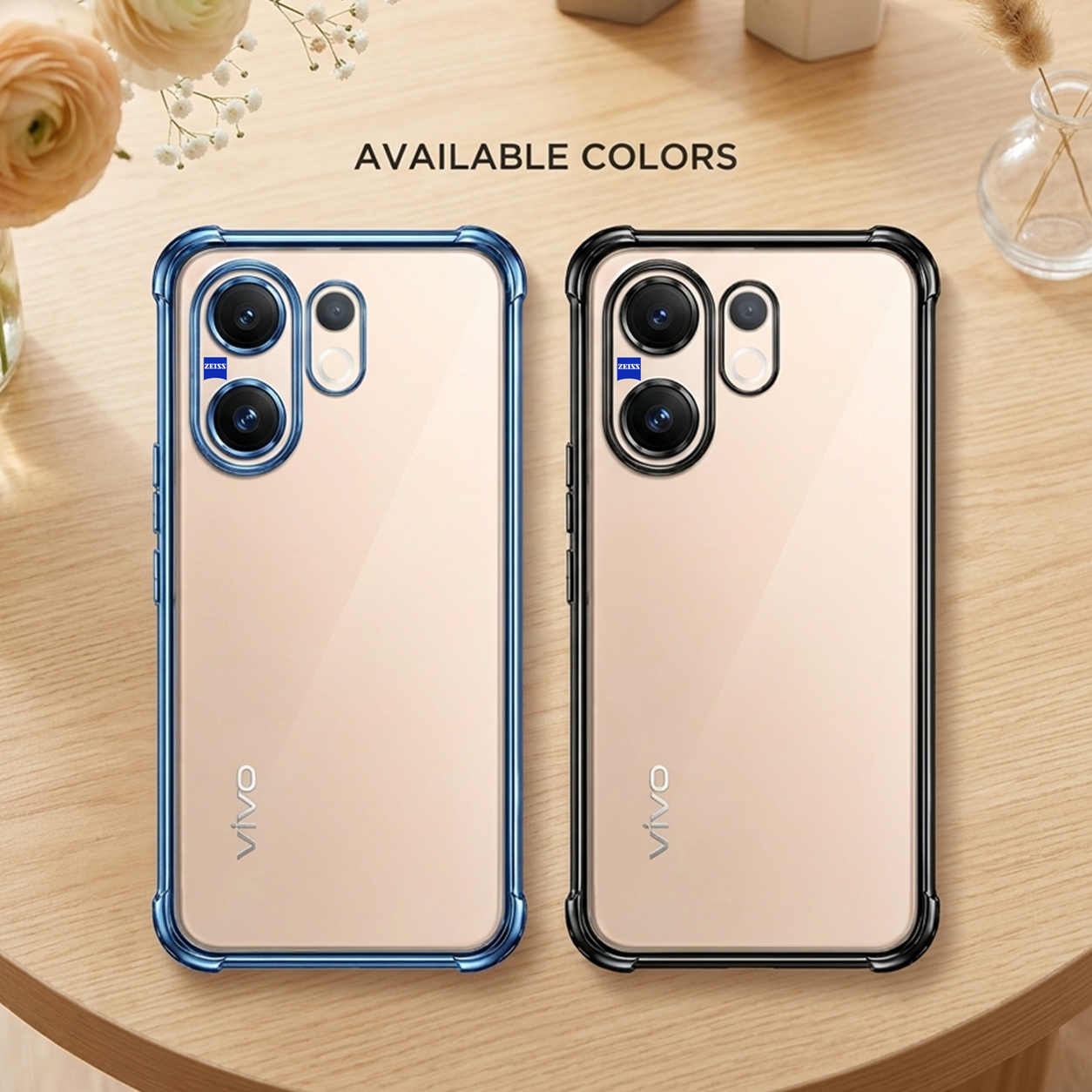 Vivo V60 5G Anti-Yellow Electroplating Transparent Airbags Case