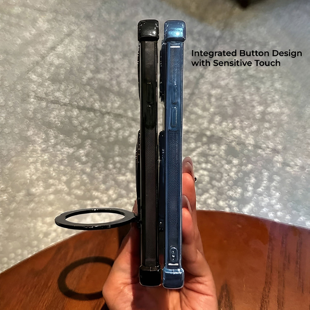 Vivo V70 FE 5G Luxury Four Corner Invincible Bracket Ring Stand Case