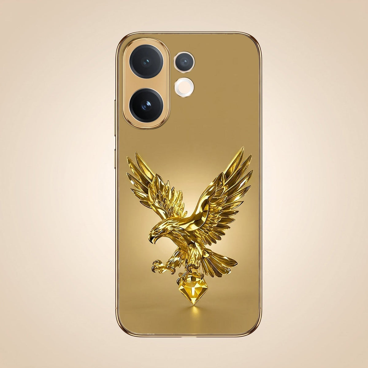 Vivo V60e 5G Golden Eagle Gold Electroplated Glass Phone Back Case