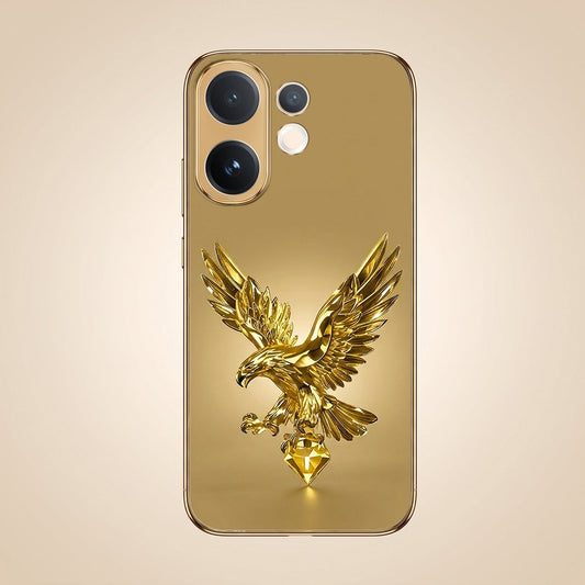 Vivo V60e 5G Golden Eagle Gold Electroplated Glass Phone Back Case