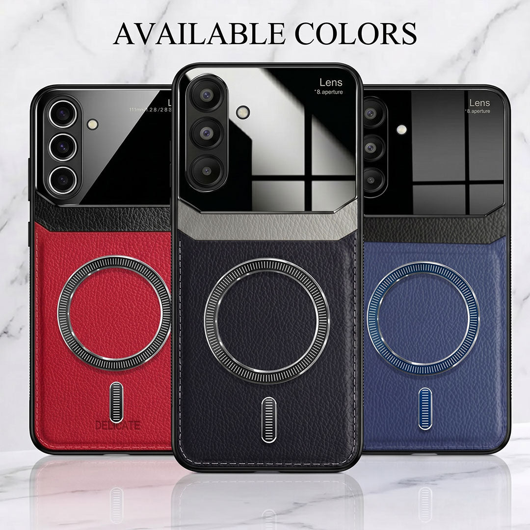 Samsung Galaxy A34 5G Premium Magsafe Magnetic Leather Lens Protective Case