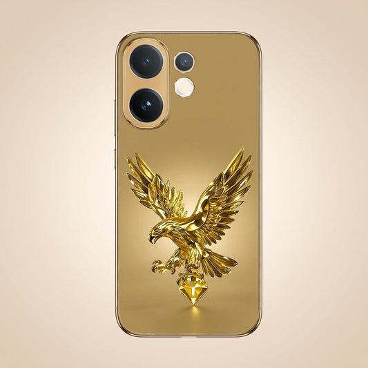 Vivo V60 5G Golden Eagle Gold Electroplated Glass Phone Back Case