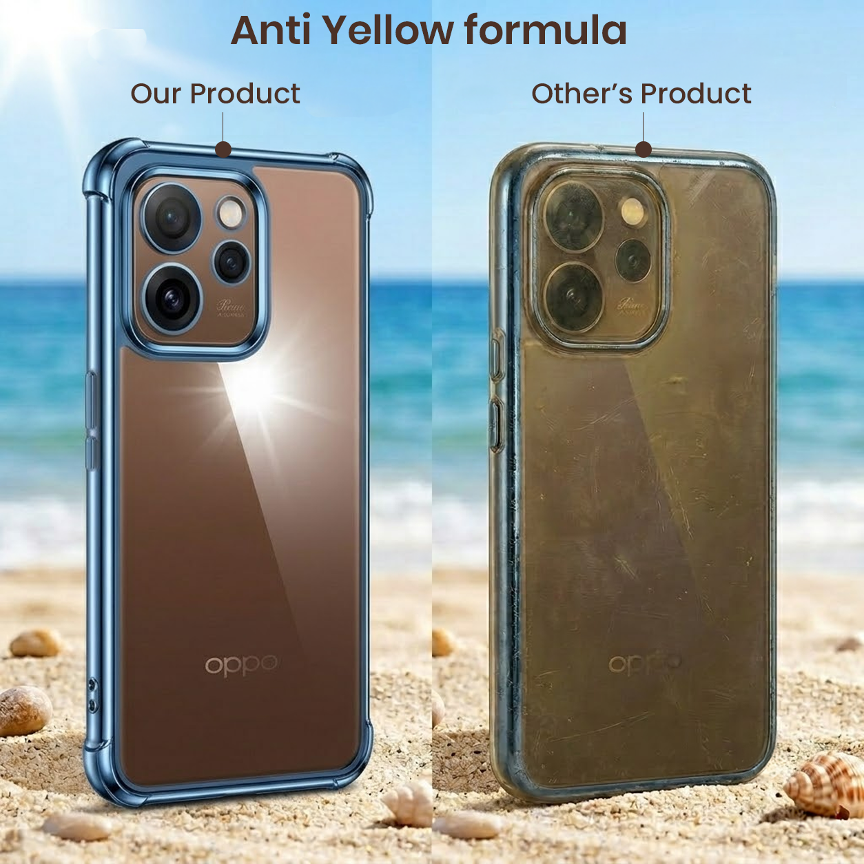 Oppo Reno 15 Pro Mini 5G Anti-Yellow Electroplating Transparent Airbags Case