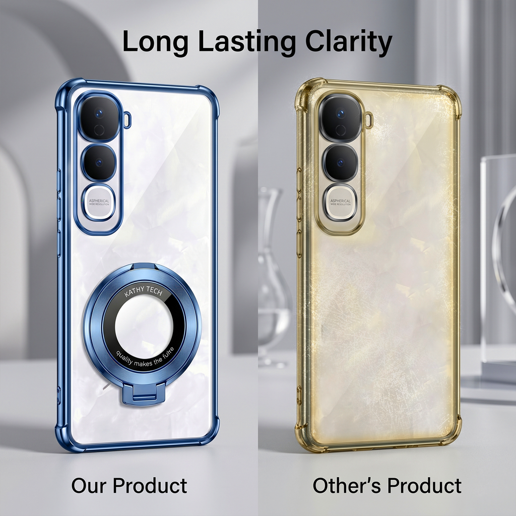 Vivo Y400 Pro 5G Original Luxury Magnifier Ring Stand Shockproof Airbags Corner Case