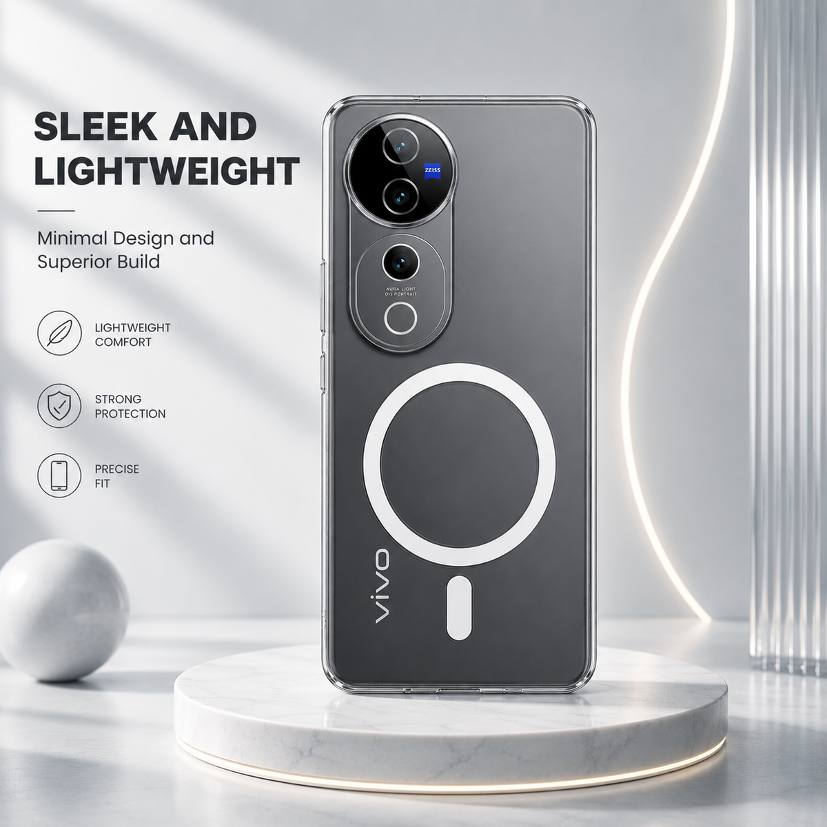 Vivo V40 Pro 5G Clear Anti-Yellow MagSafe Protective Case