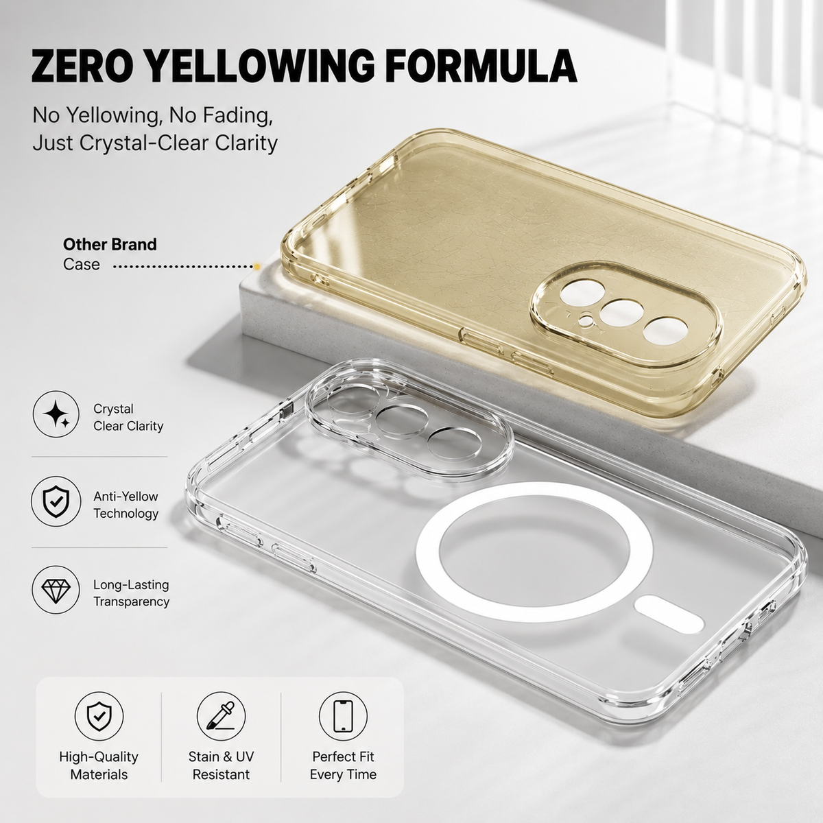 Vivo V40 Pro 5G Clear Anti-Yellow MagSafe Protective Case