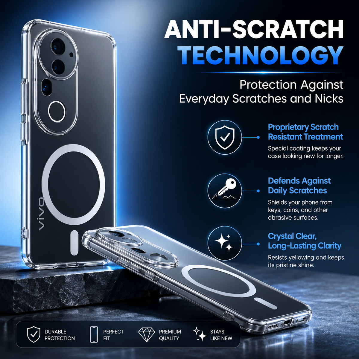 Vivo V40 Pro 5G Clear Anti-Yellow MagSafe Protective Case
