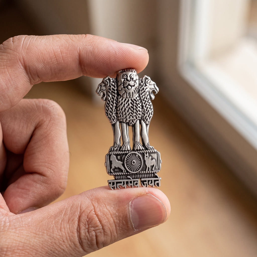 Vivo T4x 5G Compatible Satyamev Jayate 3D Metal Emblem Sticker