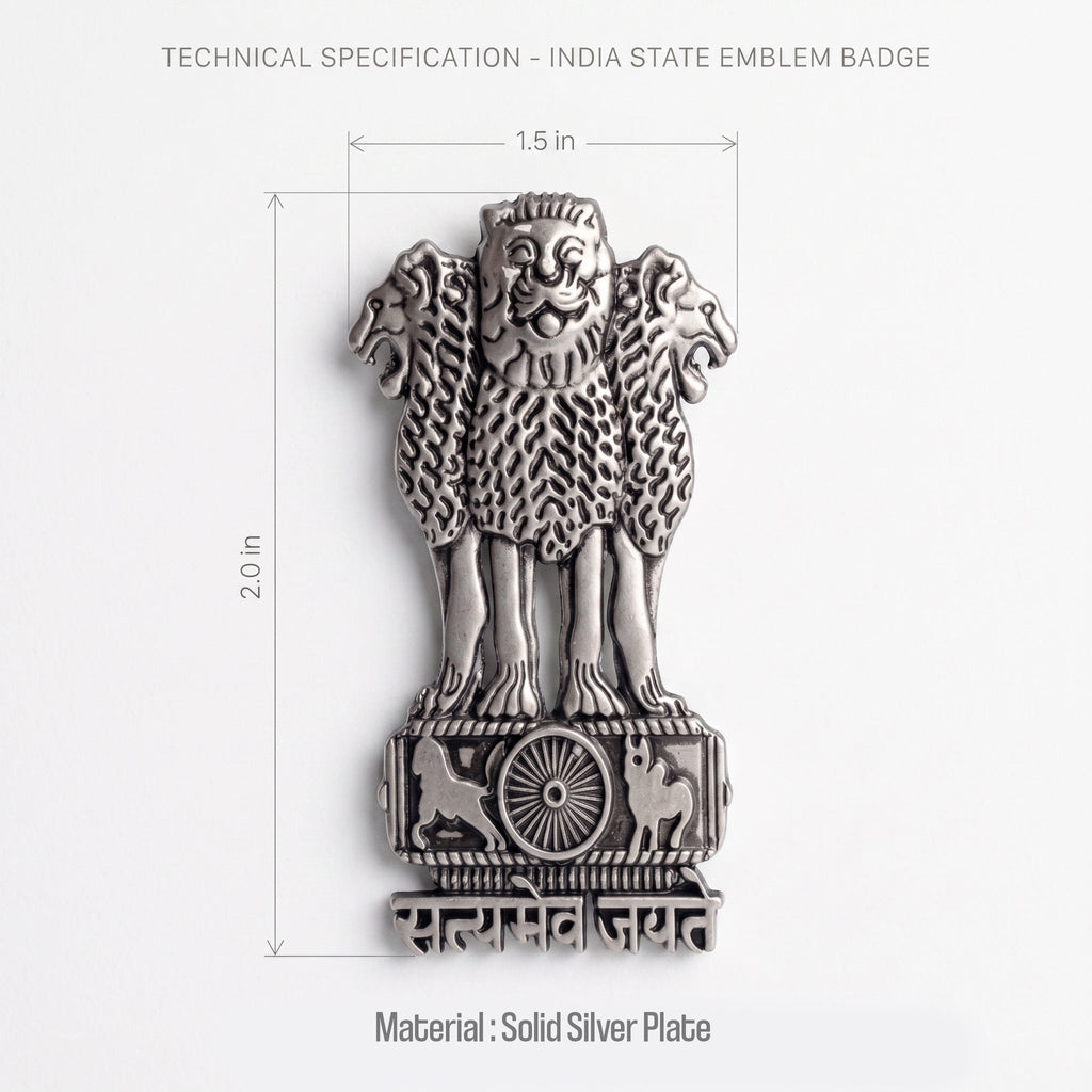 Vivo V70 FE 5G Compatible Satyamev Jayate 3D Metal Emblem Sticker