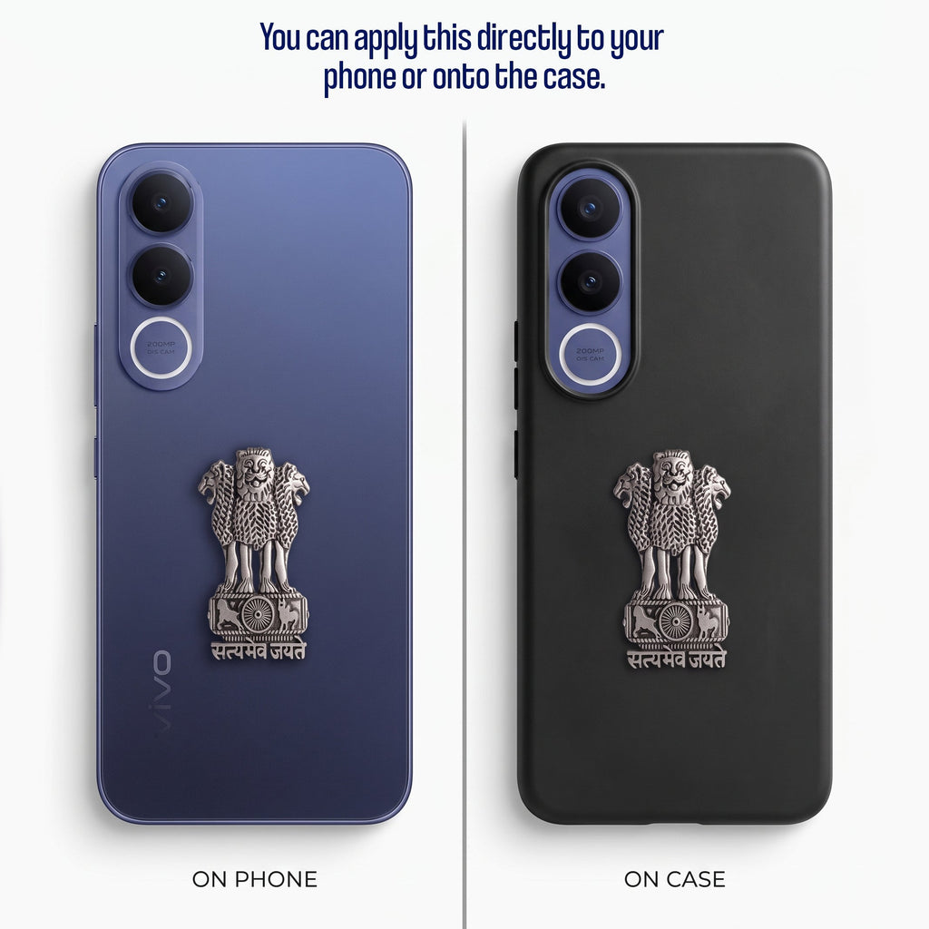 Vivo V70 FE 5G Compatible Satyamev Jayate 3D Metal Emblem Sticker