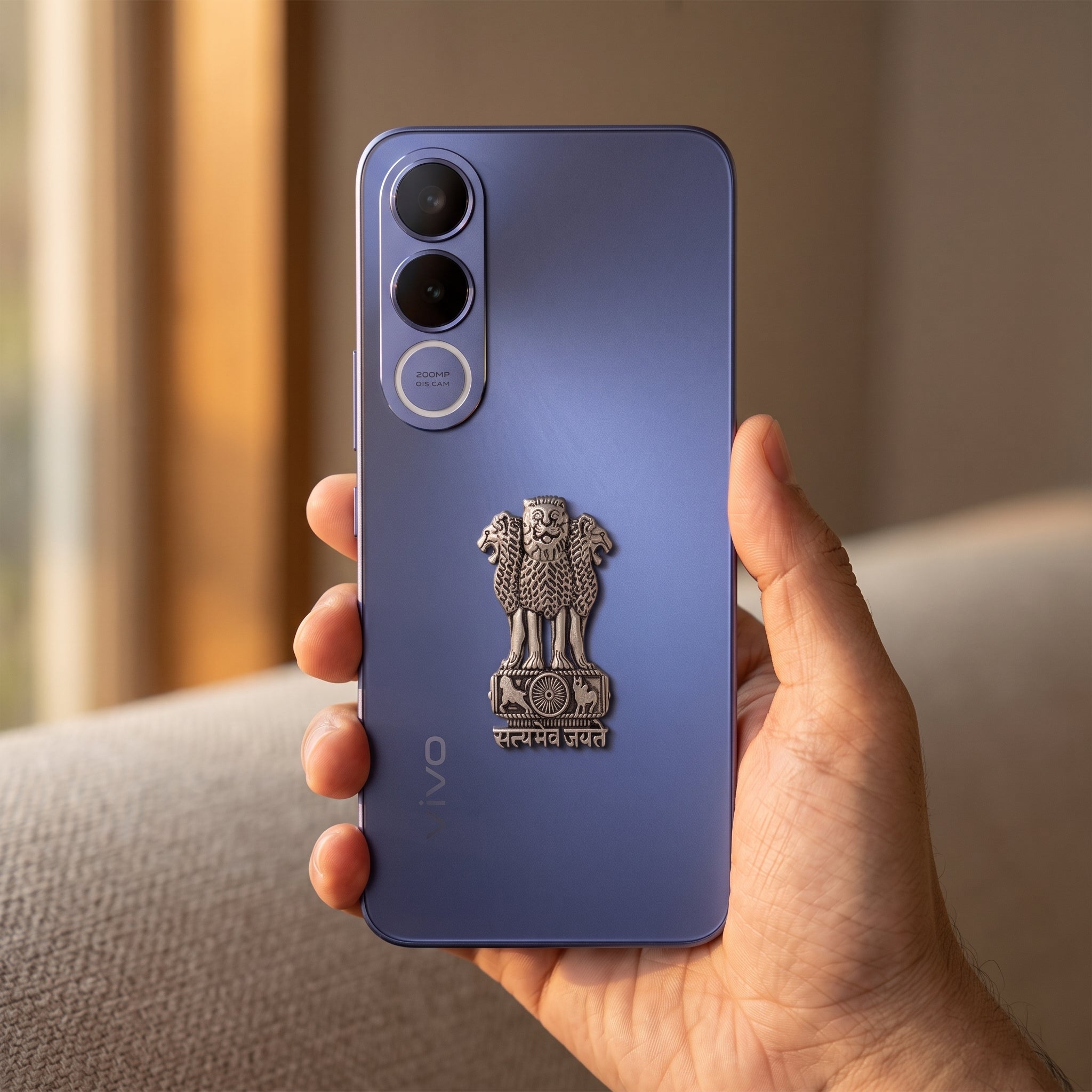 Vivo V70 FE 5G Compatible Satyamev Jayate 3D Metal Emblem Sticker