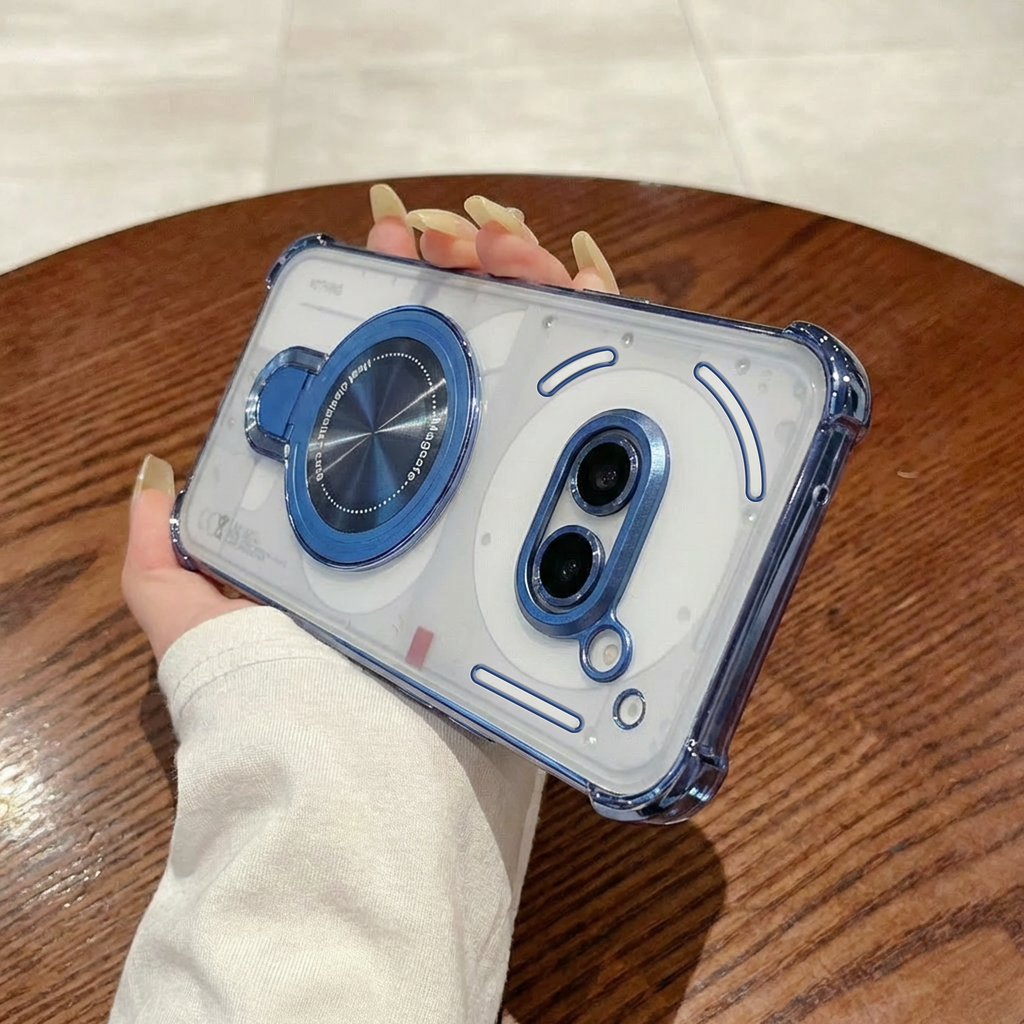 Nothing Phone 2a 5G Luxury Four Corner Invincible Bracket Ring Stand Case