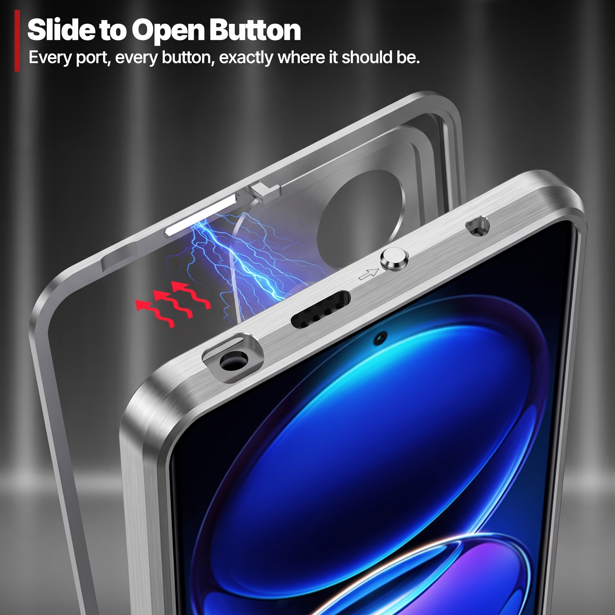 Oppo Reno 15 Pro Mini 5G Aluminium Metal Bumper Shield Transparent Back Case