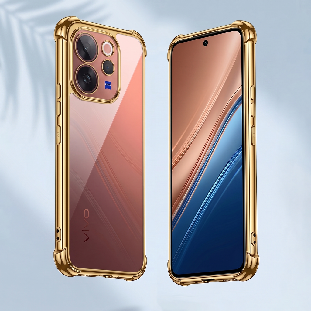 Vivo V70 5G Anti-Yellow Electroplating Transparent Airbags Case