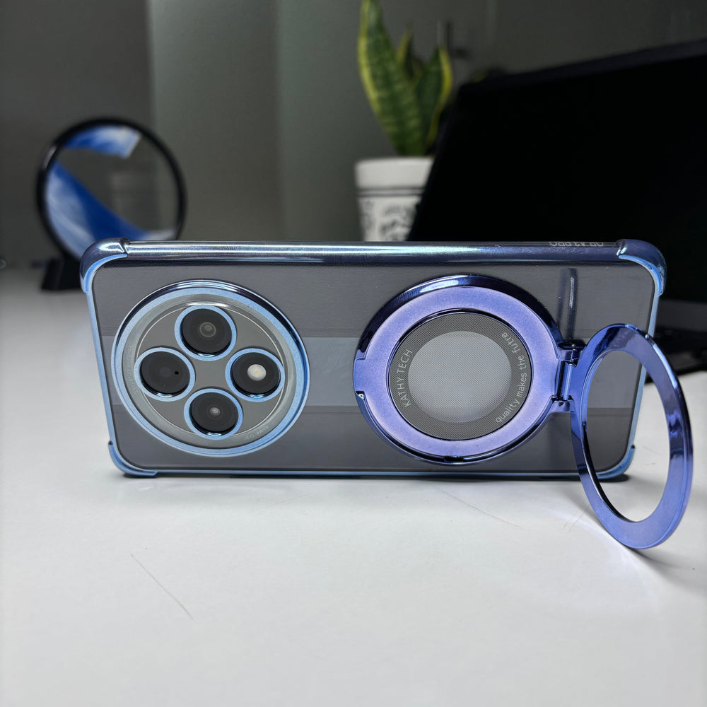 Blue Oppo F27 Pro cover with stand