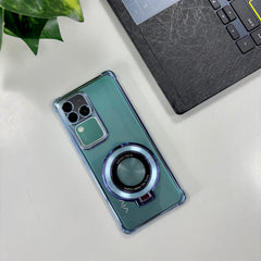 Vivo V30 Pro 5G Original Luxury Magnifier Ring Stand Shockproof Airbags Corner Case