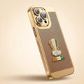 iPhone 16 Pro Max 5G Tri-Color Satyamev Jayate Mesh Electroplated Heat Dissipation Case
