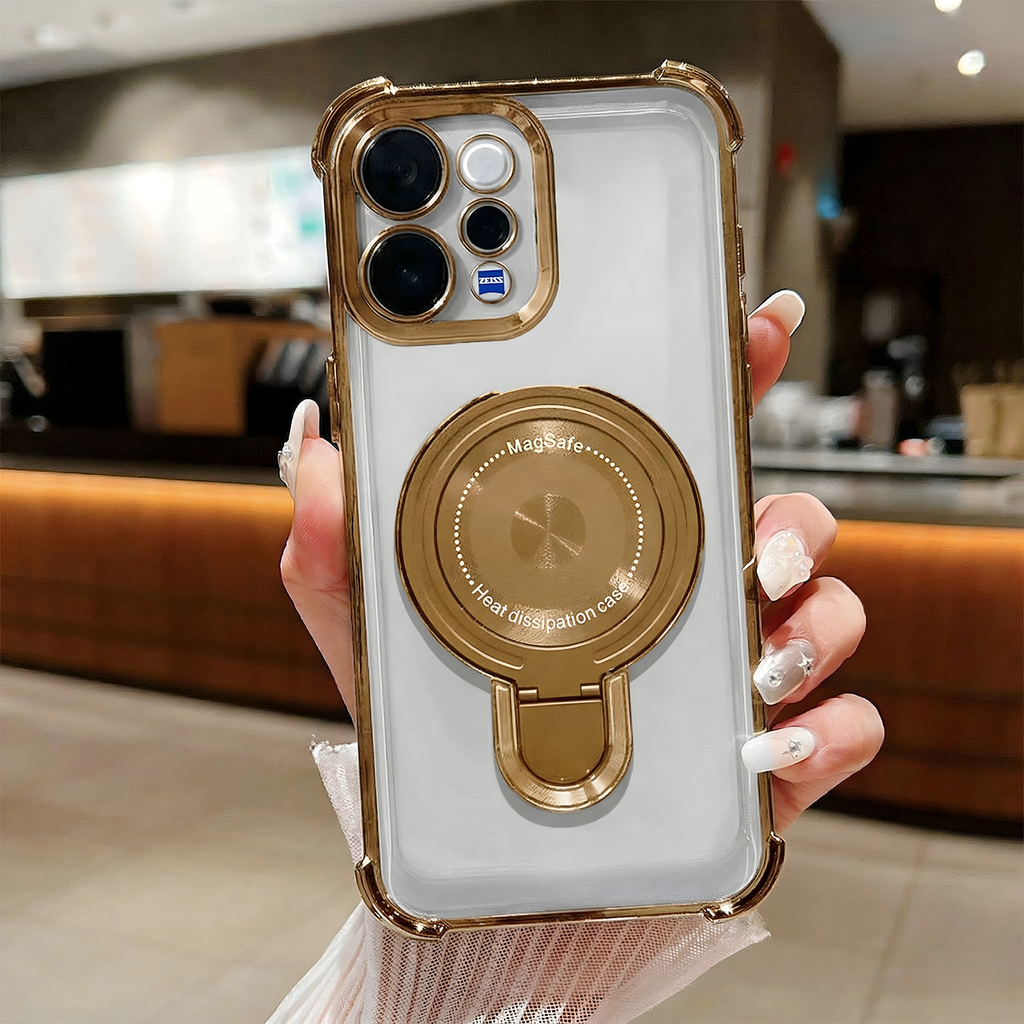 Vivo V70 5G Luxury Four Corner Invincible Bracket Ring Stand Case