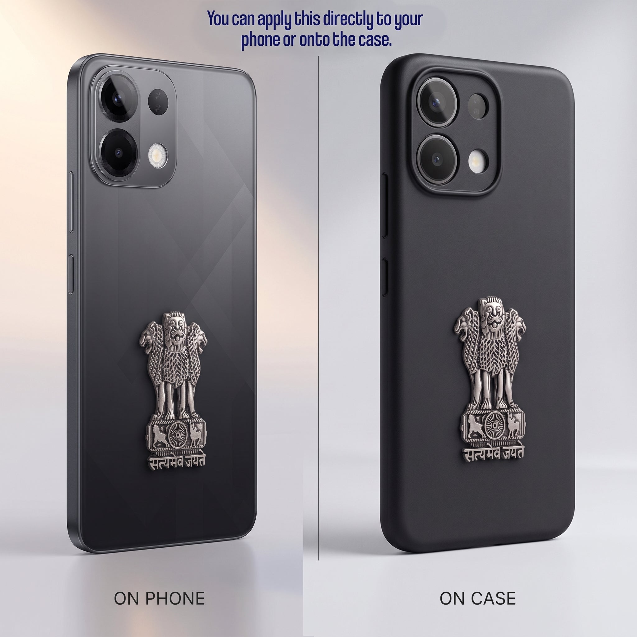 Oppo K13 5G Compatible Satyamev Jayate 3D Metal Emblem Sticker