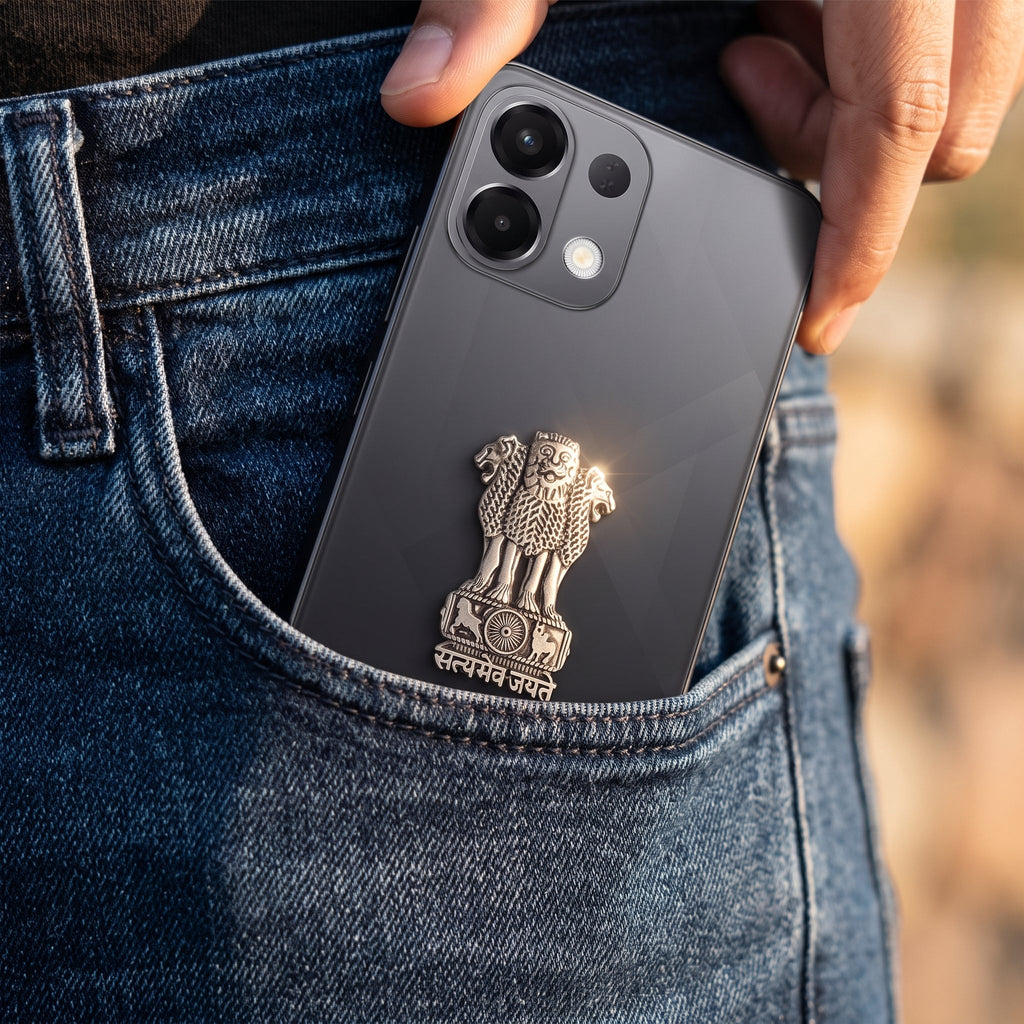 Oppo K13 5G Compatible Satyamev Jayate 3D Metal Emblem Sticker