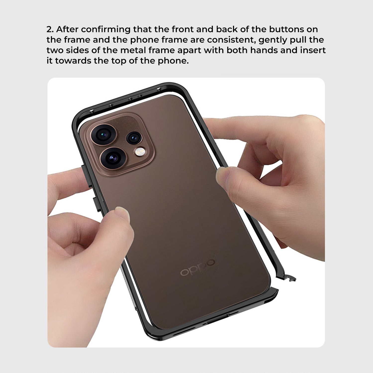 Oppo Reno 15 5G Aluminium Metal Frame Case With Metal Camera Lens Protection