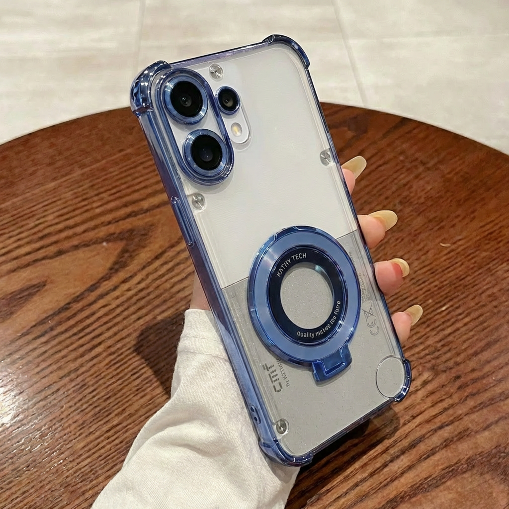 Nothing Phone 2 Pro 5G Original Luxury Magnifier Ring Stand Shockproof Airbags Corner Case
