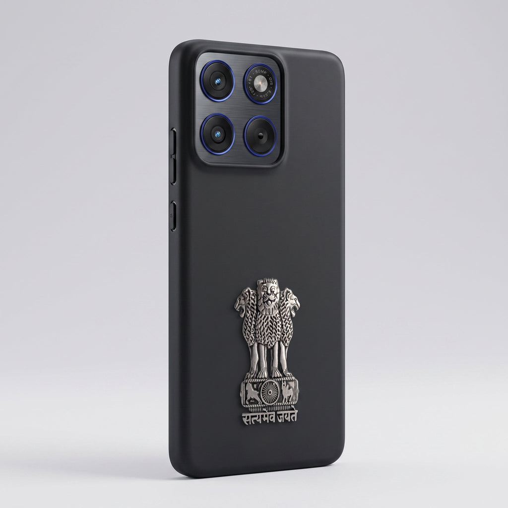 Motorola Edge 60 Pro 5G Compatible Satyamev Jayate 3D Metal Emblem Sticker