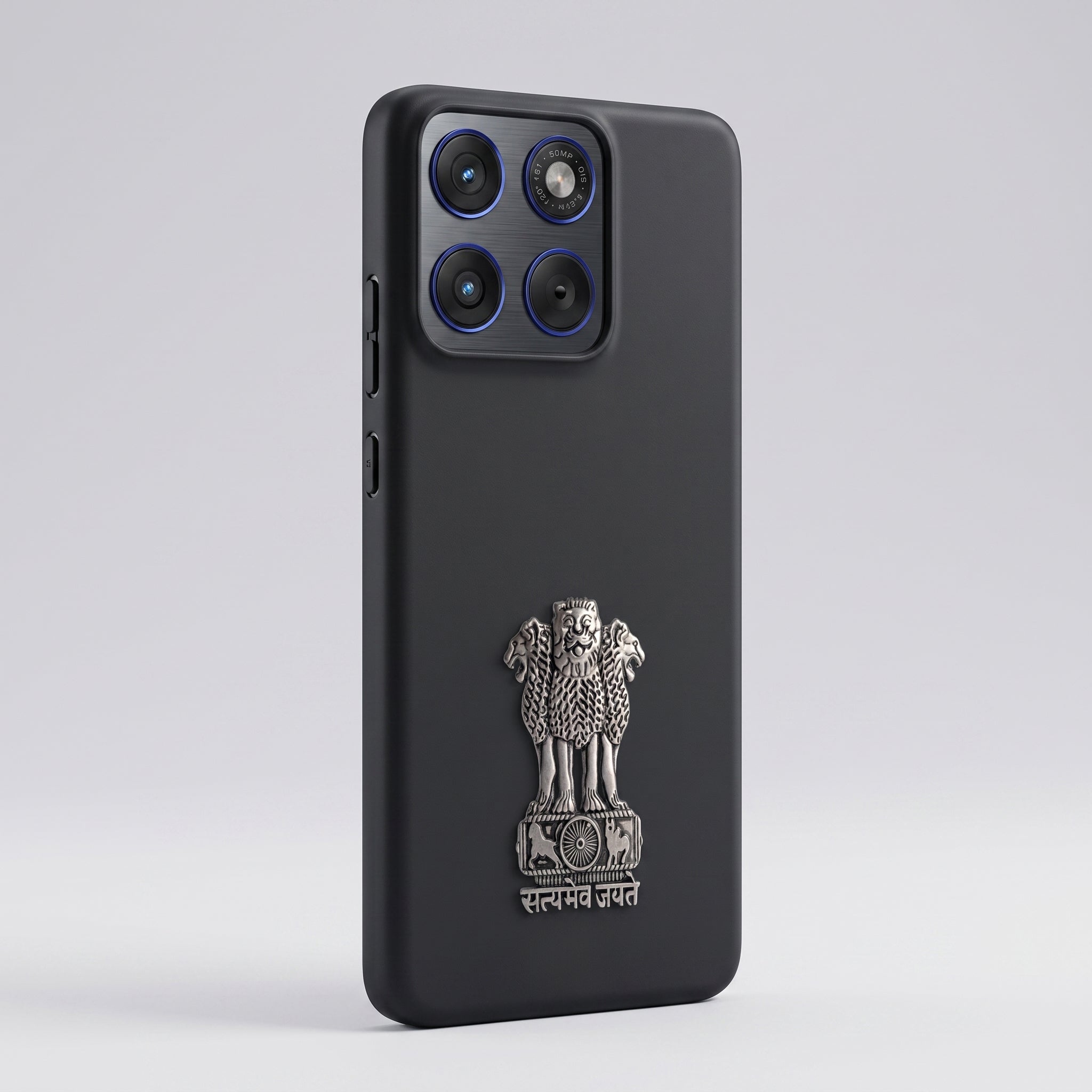 Motorola Edge 60 Pro 5G Compatible Satyamev Jayate 3D Metal Emblem Sticker