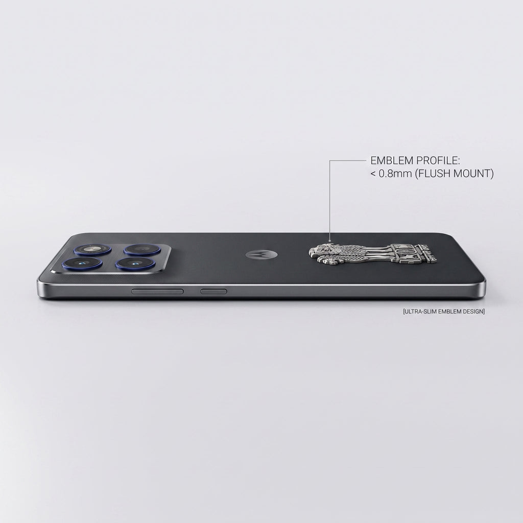 Motorola Edge 70 5G Compatible Satyamev Jayate 3D Metal Emblem Sticker