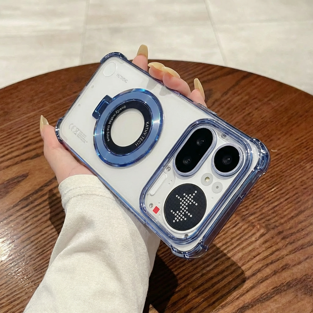 Nothing Phone 4a Pro 5G Original Luxury Magnifier Ring Stand Shockproof Airbags Corner Case