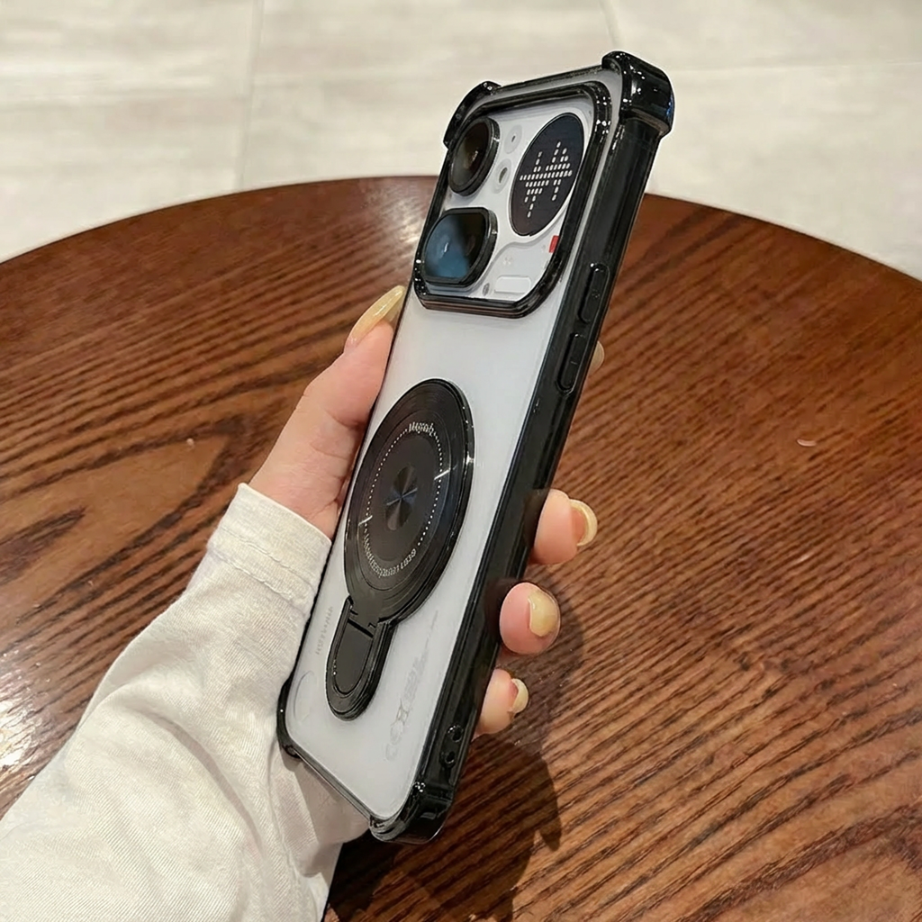 Nothing Phone 4a Pro 5G Luxury Four Corner Invincible Bracket Ring Stand Case