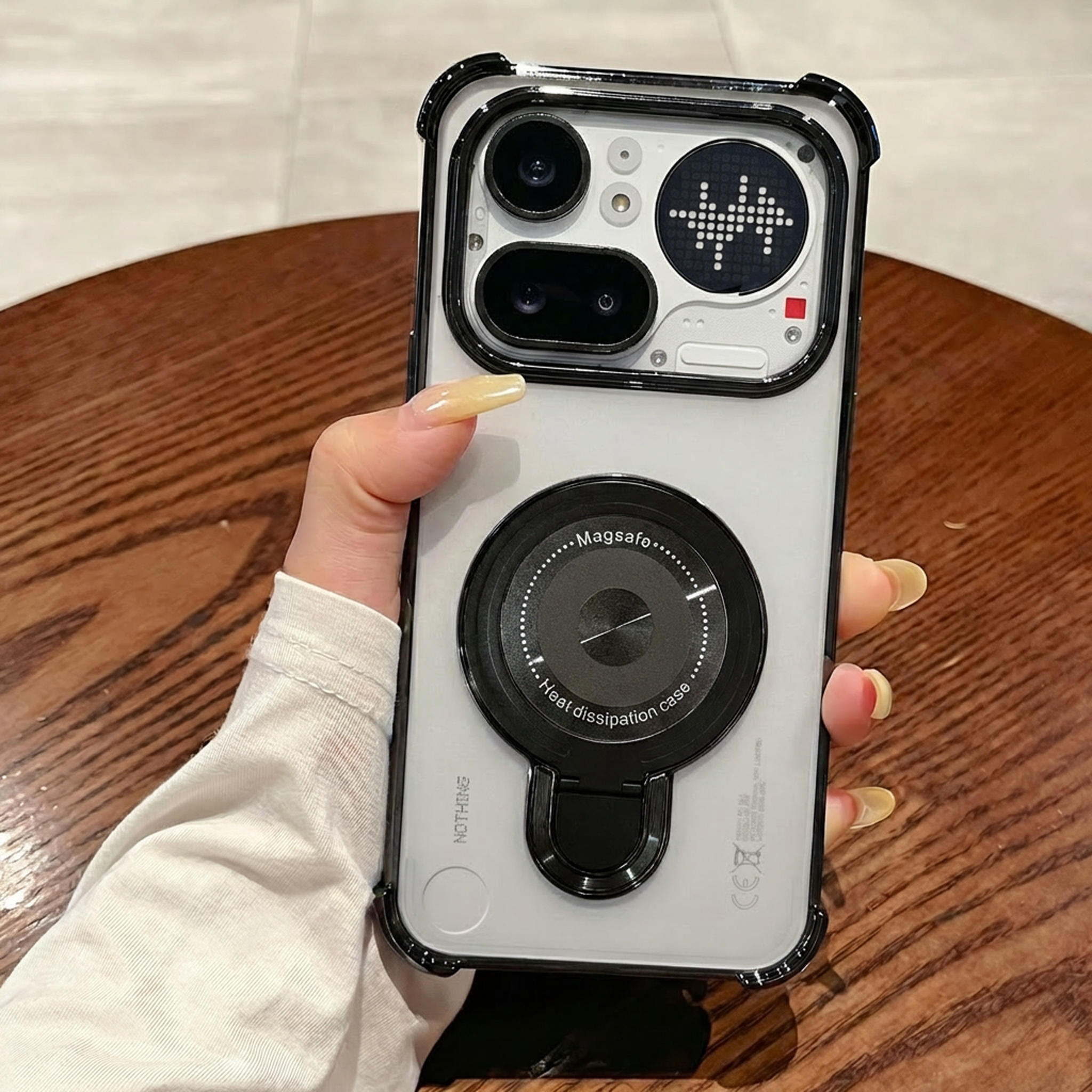 Nothing Phone 4a Pro 5G Luxury Four Corner Invincible Bracket Ring Stand Case